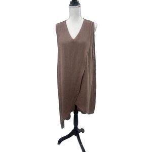 Match Point USA Sleeveless Brown Asymmetrical Tunic Dress Size Large